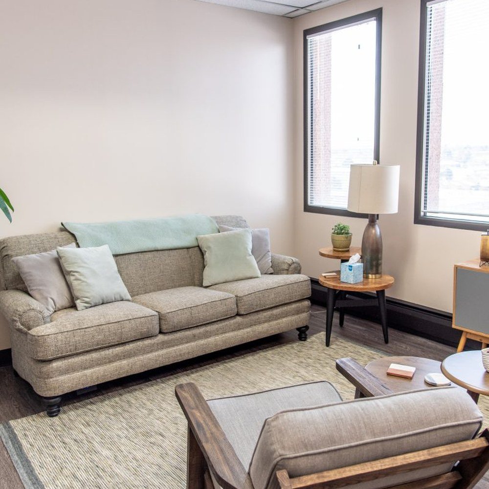 Comfortable therapy room at Denver Mental Health Collective
